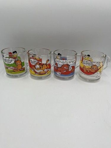 Vintage garfield glass mugs - vintage,