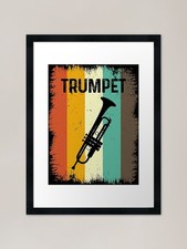 Vintage Trumpet Framed Art
