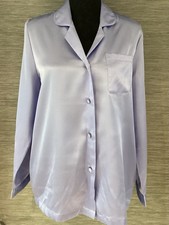 M&S sz 10 Satin PJ Top HYACINTH NIGHTWEAR Pyjama Top Bed Jacket sz 10 42in