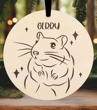 Gerbil Christmas Bauble Ornament Xmas Engraved Personalised Gift Home Pet Decor