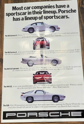 1990 porsche fold out poster - 1990,