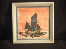 Vintage small Framed Barge