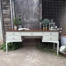 Grey Hand Painted Stag Minstrel Classic Elegant Aged Vintage Dressing Table Desk