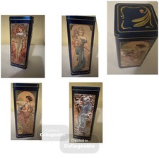 Churchill's Four Seasons Alphonse Mucha Design Biscuit Tin Art Nouveau 