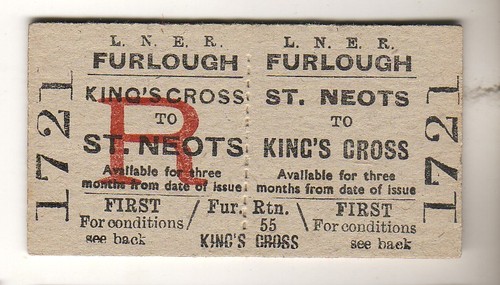 Railway ticket lner 1st - lner,