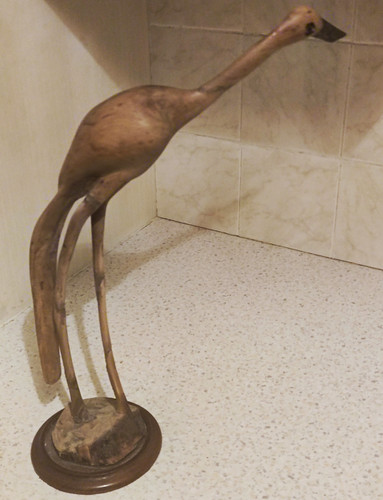 Carved wooden long legged - long-legged, bird