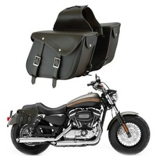 Motorcycle Leather Saddlebags Pannier Bags Waterproof Motorbike Luggage Tool Bag
