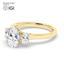 Oval Diamond Trilogy Ring 14k