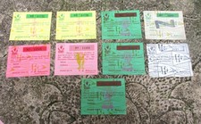 Liverpool FC. 9 X Vintage 1970's FA Cup Tie Game Vouchers. Ticket Stub