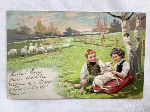 Boy and girl patting - boy,