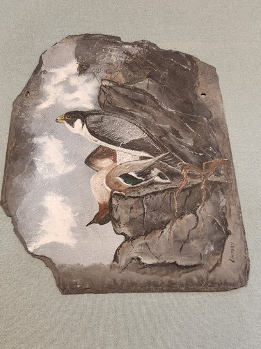 Slate painting peregrine - slate, a