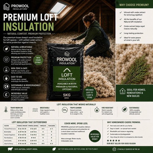 Natural loft insulation - natural,