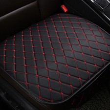 Car Seat Cover Front Cushion Car Chair Accessories Black PU w/Red Line Universal