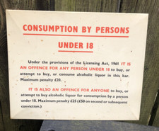 Vintage 1960's Public house Uk pub licensing act 1961 bar sign man cave tavern