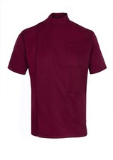 MENS HEALTHCARE TUNIC MALE NURSE NHS HOSPITAL DENTAL VET MAROON BURGUNDY INS35MR