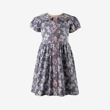 Rachel Riley, Grey Blossom Button Front Dress, 4-5 Years RR014/6