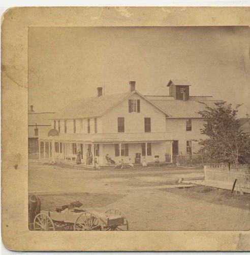 Hotel with porch and people - porch,