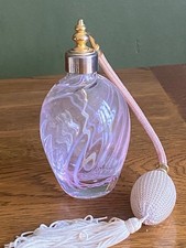 Beautiful Caithness glass with a pink swirl, atomiser 15cm x 9cm
