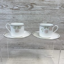 2 x Royal Doulton Twilight Rose Bone China Coffee Cup Saucer VGC