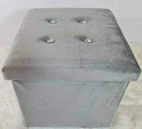 Soft velvet folding ottoman - soft,
