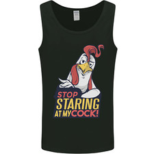 Stop Staring at My Cock Funny Rude Mens Vest Tank Top