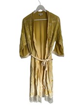 Monsoon Yellow Kimono Frankie Fringe Embroidered Ombre RRP £110 Size S 8 10