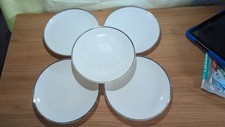 5 Thomas Porcelain Germany Salad/Starter Plates. 3mm Platinum Band ~ 21.0 cm dia
