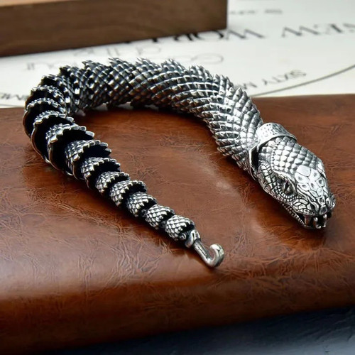 Statement snake bracelet - snake, –