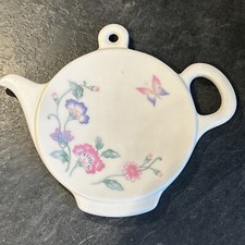Vintage Melamine Teabag Tidy Kitchen Utensil Plastic Tea Bag Holder Butterfly