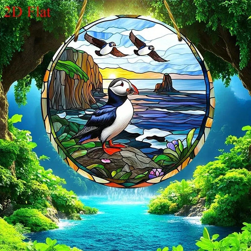 Puffin birds seaside cliff - puffin,