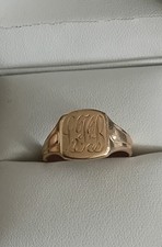 Antiqe engraved mens 9ct - mens,