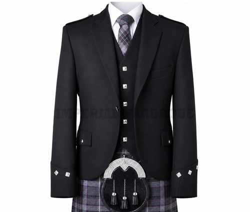 Scottish black argyle - black, kilt