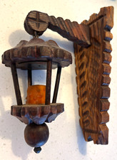 VINTAGE CARVED WOOD Hanging Candle Sconce - Poss German