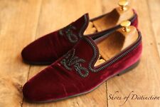 Louis Vuitton Burgundy Velvet LV Shoes Loafers Mens UK 6 US 7 EU 40