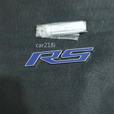 1x Blue Silver Chrome RS Metal