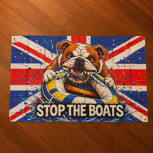 Stop the boats flag 5x3ft - stop,