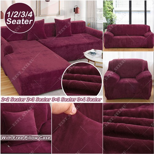Plush elastic sofa - elastic, slip