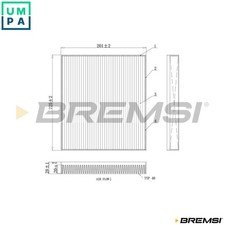 FILTER CABIN AIR FC0418C FOR HYUNDAI D4FD 1.7L G4FJ/G4FD 1.6L D4HA 2.0L 4cyl