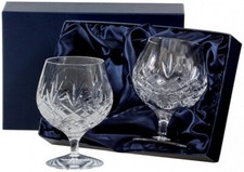 ROYAL SCOT CRYSTAL 'EDINBURGH' 2 BRANDY GLASSES - GIFT BOXED (NEW)