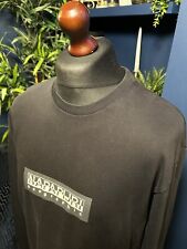 Napapijri Crew Neck Jumper Large Black Mens Pullover Sweater Terraces Casuals