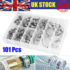 101Pcs Assorted Stainless Steel Hose Clamp Kit With No Driver Jubilee Clips Set