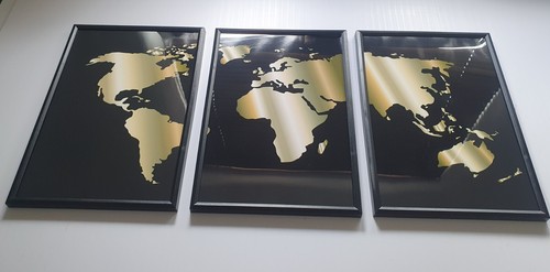 World map black gold - map, &