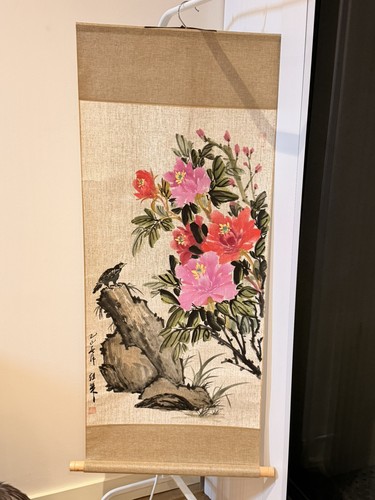 Peony bird scroll - &, painting