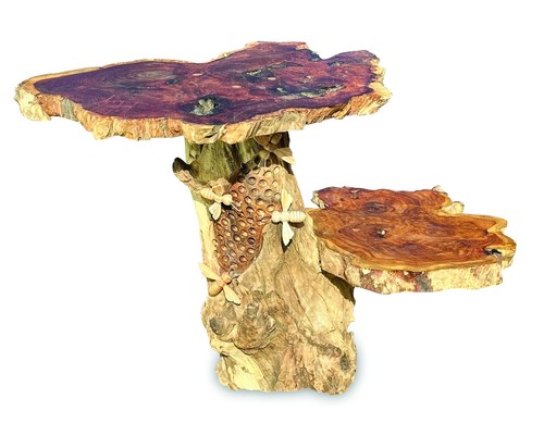 Driftwood beehive lamp table - lamp,