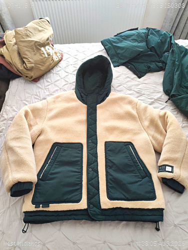 Zara mens beige fleece hooded - mens,