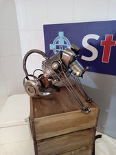 Novelty Metal wine bottle holder handmade Sculpture Seated Dog(Gurnos)