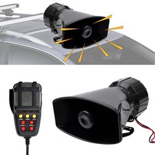 120dB Siren Car Police Siren Horn Megaphone Mic PA Speaker System for 12V Car