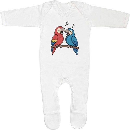 Singing parrots baby romper - 'singing,