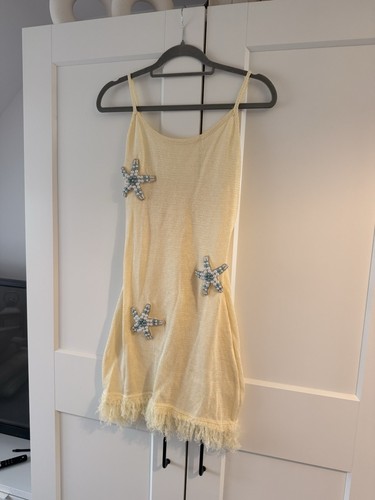 Yellow knit mini dress - yellow,
