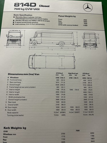 Mercedes benz 814d diesel - mercedes, van